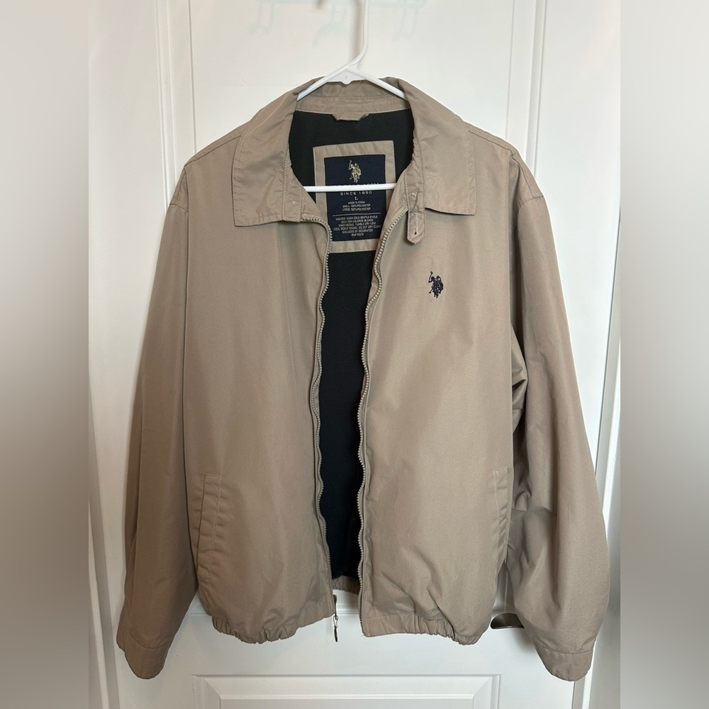 Vintage US polo Association Men’s zip up Grey Coat jacket fleece Lined Large